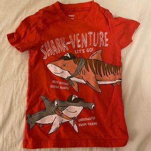 Carters 3T toddler boys red shark t-shirt